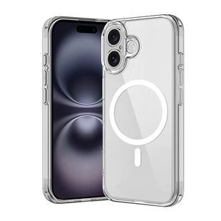 Overseas Applicable Apple 17PRO Magnetic Mobile Phone Case 15plus Transparent Two-in-One IPhone16E Protective Case