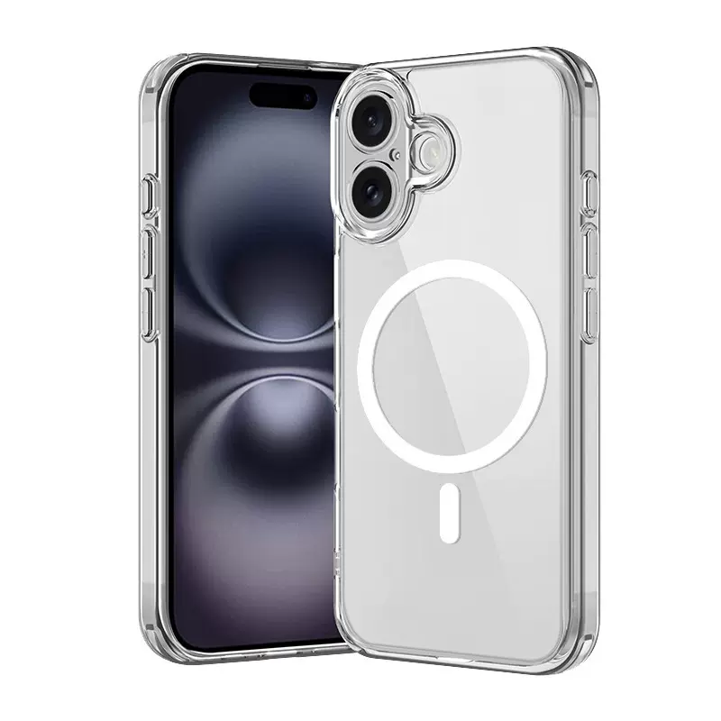 境外适用苹果17PRO磁吸手机壳15plus透明二合一IPhone16E保护套