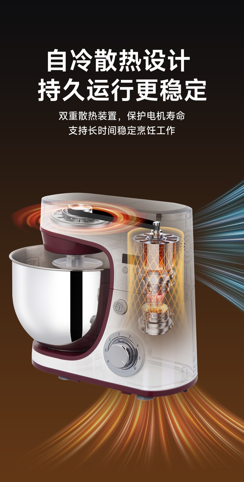 Shunran 1063 Chef Machine 5.5L Ev ve Ticari Küçük Çok Fonksiyonlu Pişirme Yoğurma Yumurta Çırpma Taze Süt Hamur Karıştırıcısı.