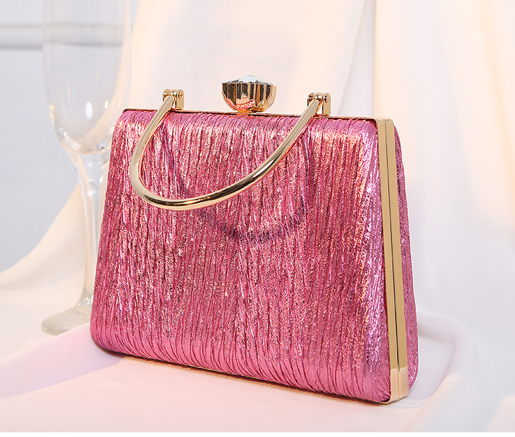 Lock clasp Closure Type Top Handle Strap Type Shoulder Bag, Evening Bag, Chain Bag Bags Type Silver Black Gold Pu Leather Solid Color Square Evening Bags