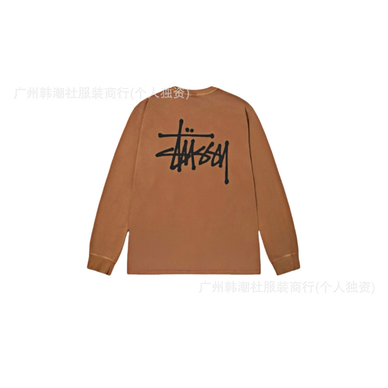 オリジナルラベルクロスボーダー新しいトレンディなブランド stu ツアークラシックレタープリントラウンドネック長袖 Tシャツドロップシッピング|undefined