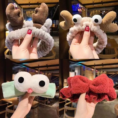 Korean version of Internet celebrity rabbit ears headband makeup face wash headband cute plush headband wide edge hairband hair accessories wholesale