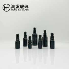 现货黑色原料精油瓶系列 鸟装泵头喷雾瓶胶头滴管分装瓶5ml-100ml