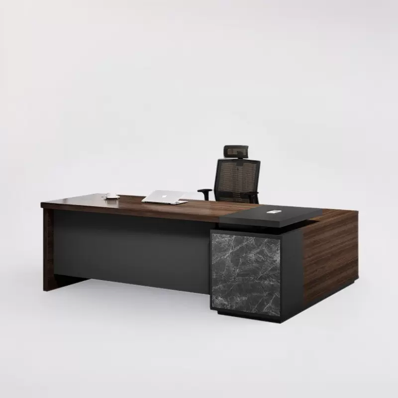 现代大班台老板桌经理财务办公桌椅组合主管单人电脑办公桌子收纳