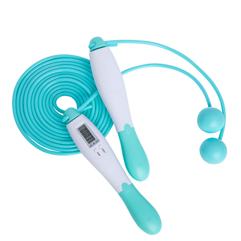 Contando la cuerda de saltar alambre de acero inalámbrico de doble uso entrenamiento de ejercicio de fitness para adultos cuerda de saltar inalámbrica interior