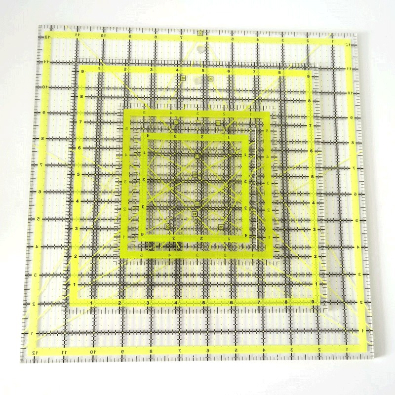 Regla de remiendo regla de corte 30cm * 15cm de espesor 3mm herramienta de patchwork de dos colores regla rectangular grande herramienta de bricolaje