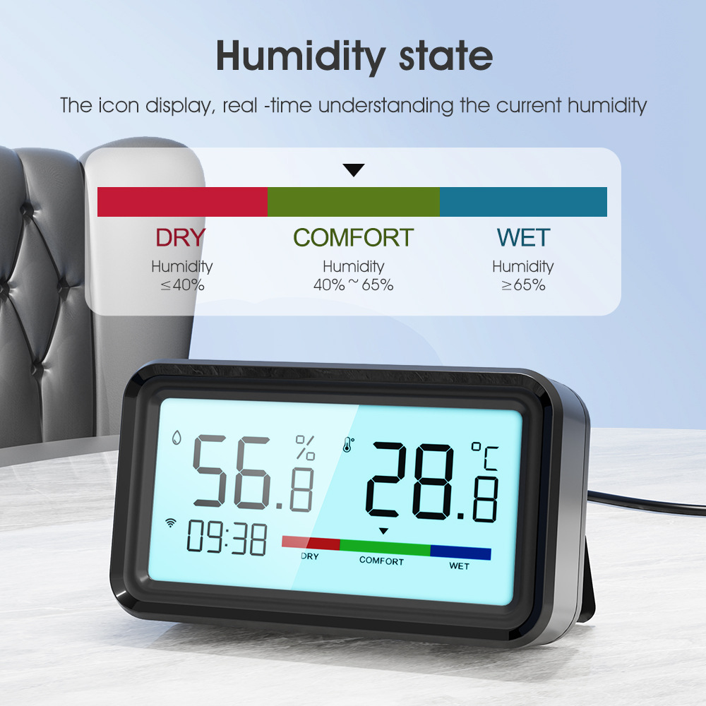 Sensor de Temperatura y Humedad WiFi Zigbee, Aplicación Tuya para Hogar Inteligente, Control Remoto, Pantalla, Termómetro e Higrómetro image 5