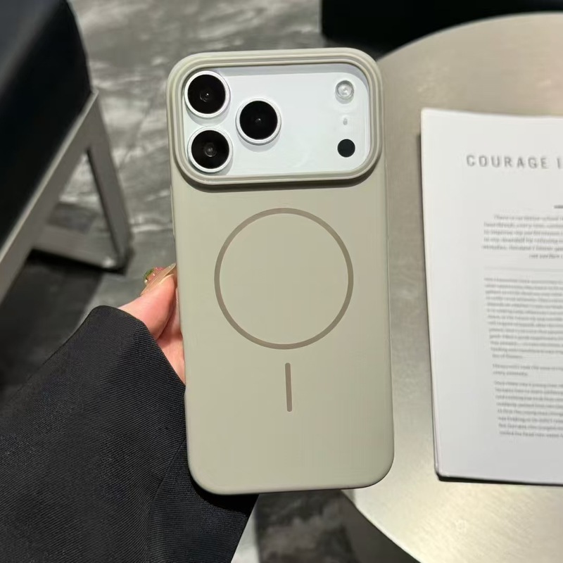 跨境iPhone17PROMAX柔润肤感磁吸手机壳适用苹果16简约PC保护套15|undefined