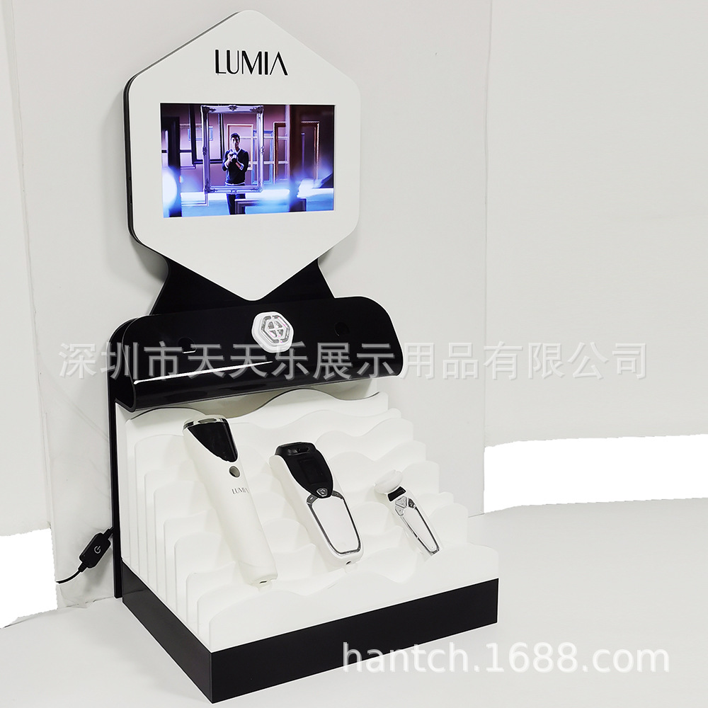 美妆展示架带广告机播放化妆品广告机美容仪播放器商场柜台视频机