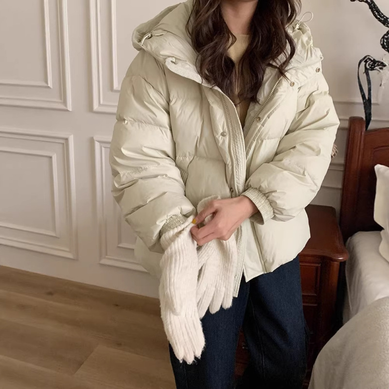 White Duck down Warm Winter Coat 2025 Short down Jacket for Women Korean Style Hooded Thickened Petite Loose Fit Slimming White Duck down Warm Winter Coat 2025 Short down Jacket for Women Korean Style Hooded Thickened Petite Loose Fit Slimming