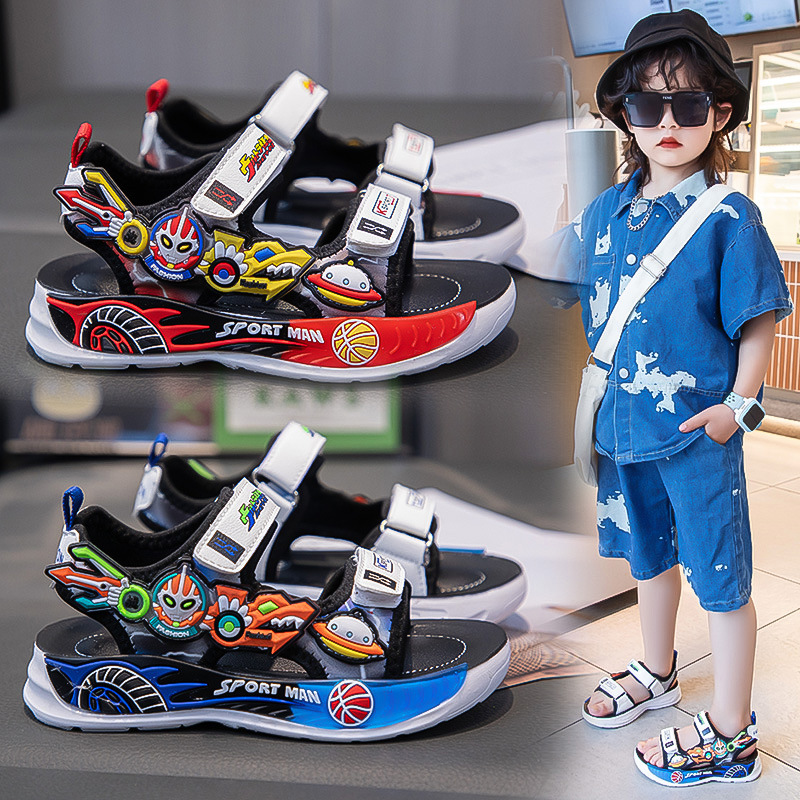 Sandalias Deportivas de Playa para Niños, Cuero Artificial, Caucho, Antideslizante, para Playa