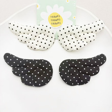 新款双面黑白波点翅膀饰品配件diy发夹头绳辅料服装玩具装饰材料