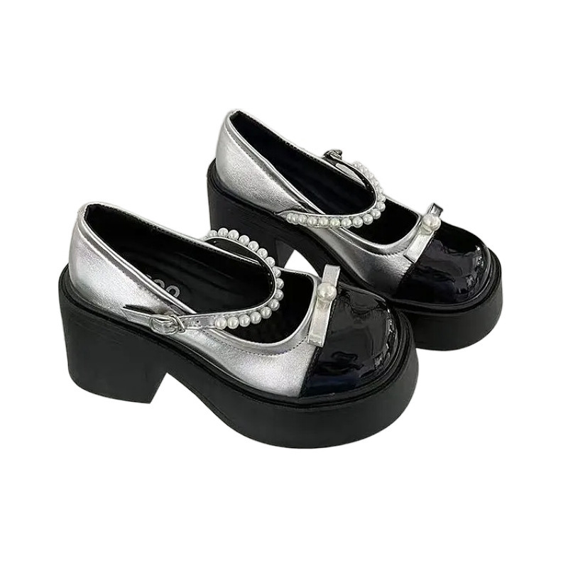 Retro estilo británico Mary Jane zapatos 2026 nuevo estilo diario confortable JK falda Lolita zapatos de cuero de perla
