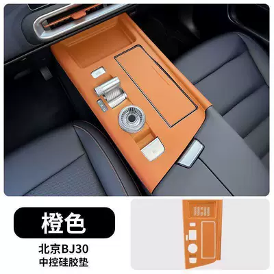 Beijing Bj30 Car Door Window Panel Silicone Pad Door Handle Protective Sticker Interior Decoration Accessories (Anti-slip mat) - central-control-silicone-protective-pad-orange-beijing-bj30
