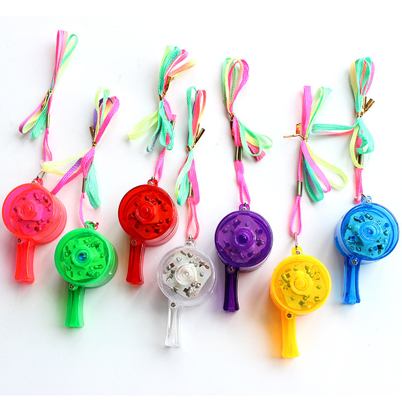 빛나는 휘파람 장난감 응원 소품 플래시 휘슬 마구간 공급 바 파티 놀이 어린이 소년 선물