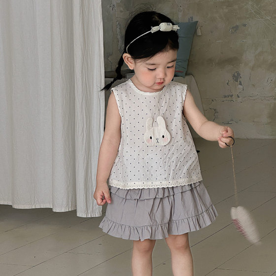 Summer Thin Baby Girl Cute Clothes 2025 New Baby Vessal T-shirt Baby Sleeveless Top Summer Clothes Category A