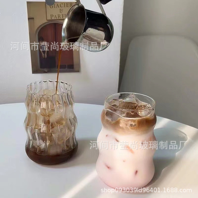 Taza de nubes rayadas taza de café de hielo americano taza de latte taza de agua fría taza de agua doméstica taza de agua