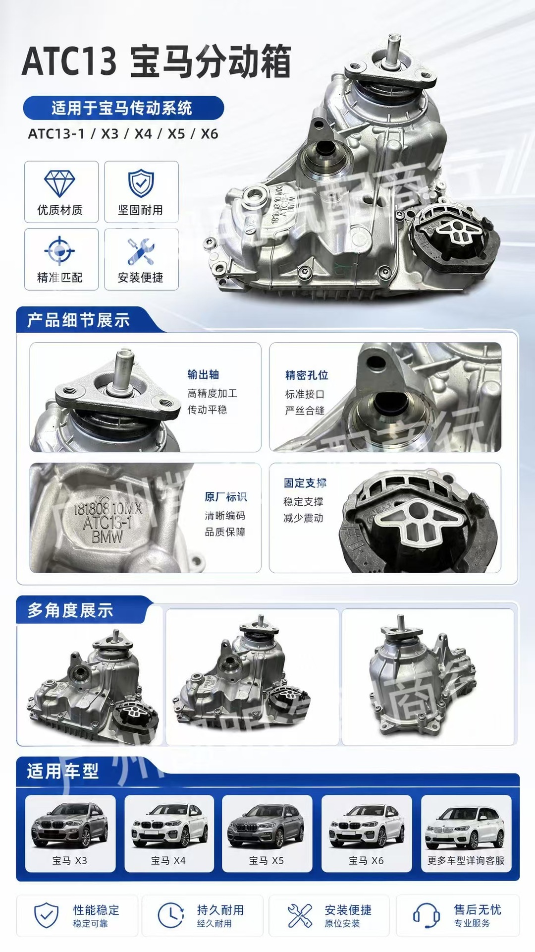 ATC13 BMW transfer case assembly is suitable for X3, X4, X5, X6 four-wheel drive transmission repair parts and remanufacturing