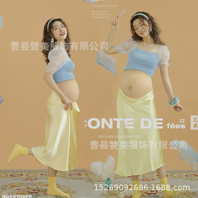 妊婦の撮影の服装の新型の美しい風の妊婦の服装の芸術は服装を照らします。
