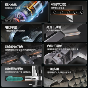 Andeliner Electric Pipe Beveling Machine Chamfering Handheld Stainless Steel Flat Mouth Grinding Cutting Beveling Machine