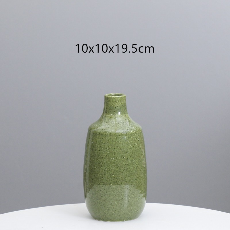 Estilo europeo de cerámica creativa pequeño florero seco arreglo de flores hogar salón decoración simple cerámica florero dispositivo