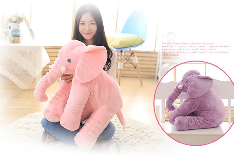 Soft Stuffed Elephant Plush Toy For Babies Sleeping Comfort Pillow_voghion.com