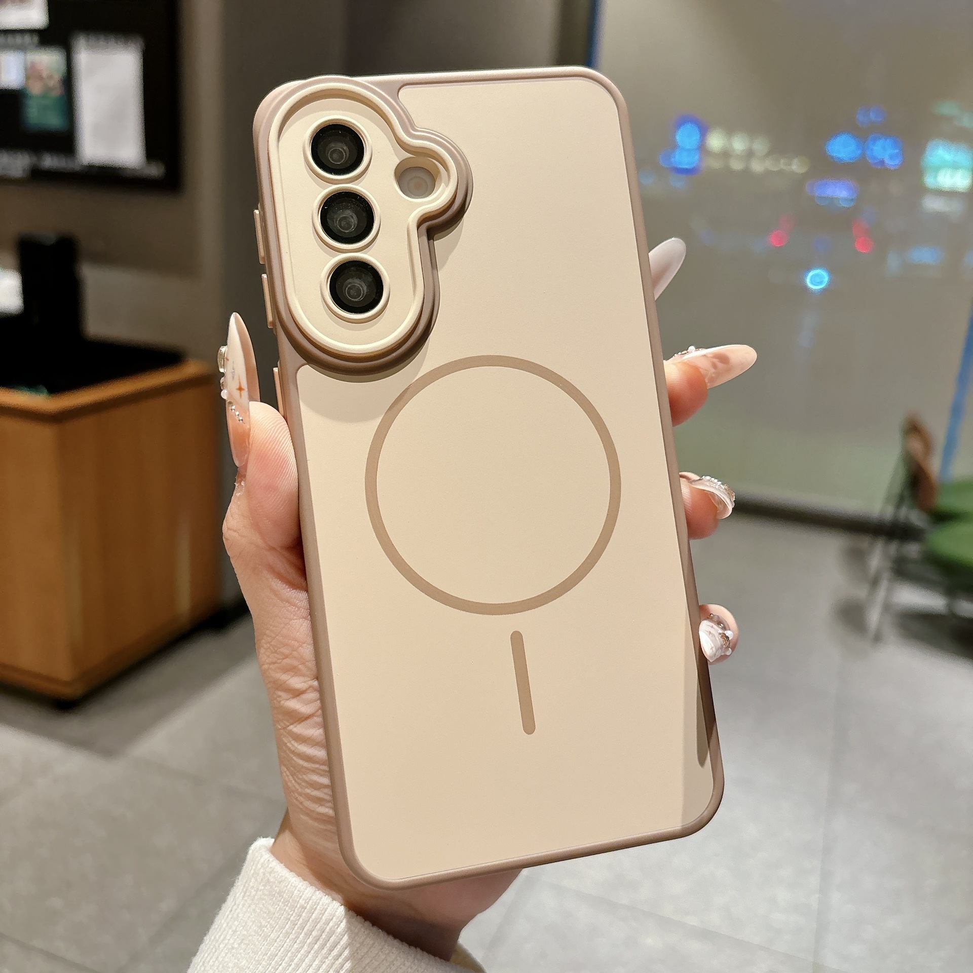 跨境适用三星S26Ultra手机壳肤感撞色磁吸带镜头膜S25防摔A57硬壳