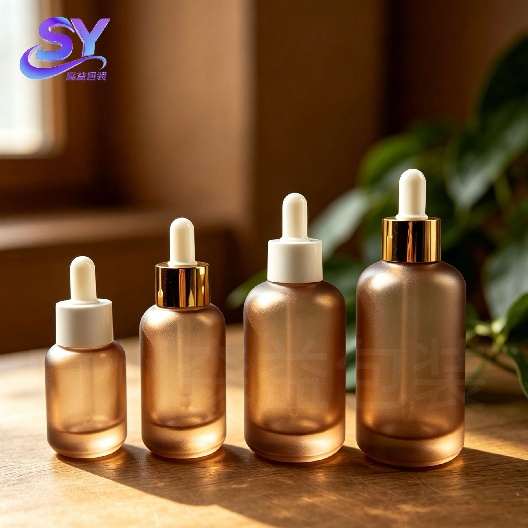 In Stock 30ml Round Shoulder Round Bottom Essence Glass Bottle Thick Bottom Transparent Glass 24 Large Tooth Mouth Dropper Round Bottle