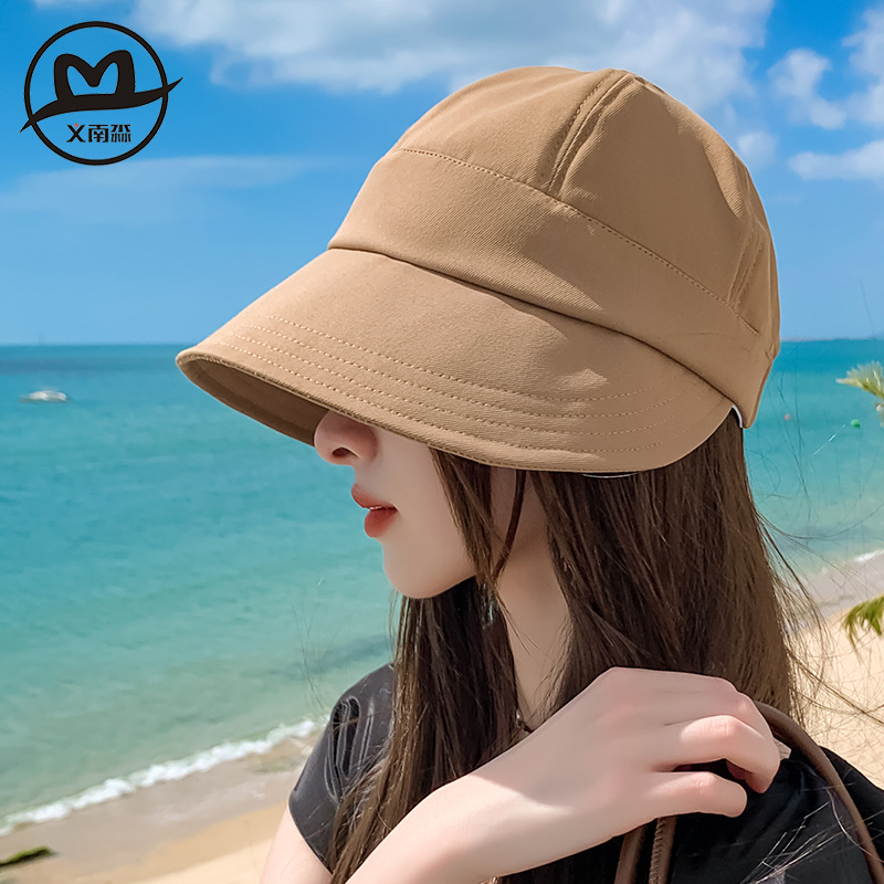 趙露思同款百搭顯臉小大檐鴨舌帽女夏天素顏潮牌遮臉防曬馬術帽