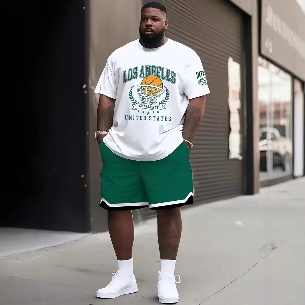 Traje de pantalones cortos de camiseta de verano europeo y americano transfronterizo de Amazon Patrón 3D Impresión digital Traje de pantalones de playa casuales