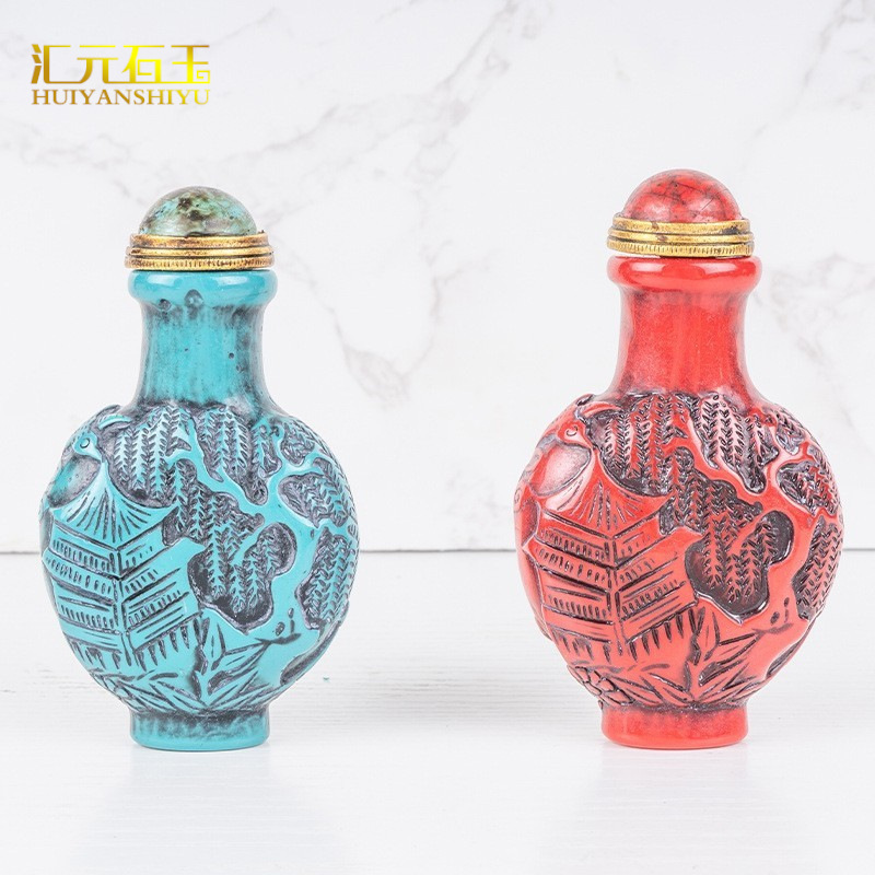 turquoise double-sided carved antique pen