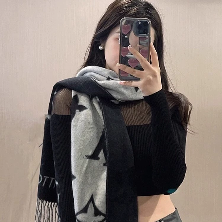 L家 Classic cashmere, scarf, fashionable universal keep warm cloak, internet celebrity