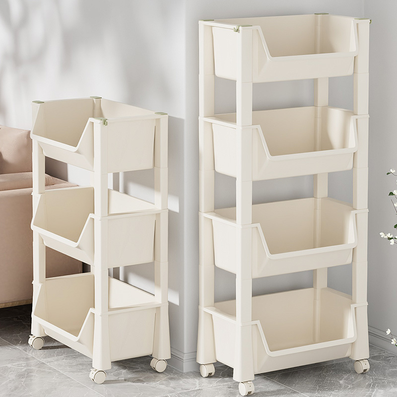 Bookshelf Trolley, Multi-Functional Household Storage for Living Room, Snacks, Toys, Multi-Layer Storage, Mobile Bookshelf, Kitchen Vegetable Storage