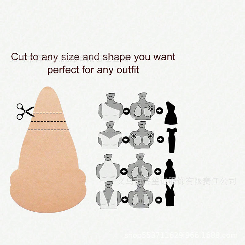 Paste de pecho invisible transpirable sin marcas, delgado y desechable, areola, no tejido, color de piel, cabello transfronterizo