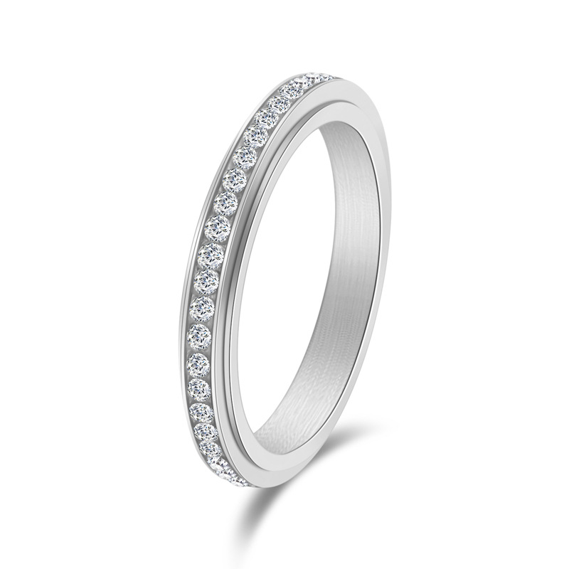 Daily Occasion 304 Stainless Steel Material Real Gold Plated Round 304 Stainless Steel Fashion Waterproof Non Tarnish Anxiety Ring
