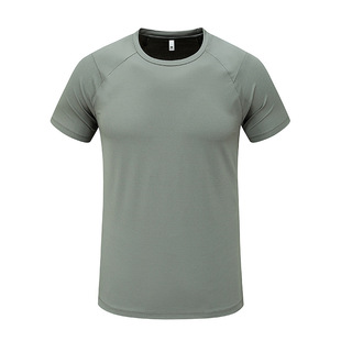 Round Neck Couple Sports T-Shirt Sweat-Absorbent Quick-Drying Short-Sleeved Summer New Sports Thin Breathable Running Fitness Clothes