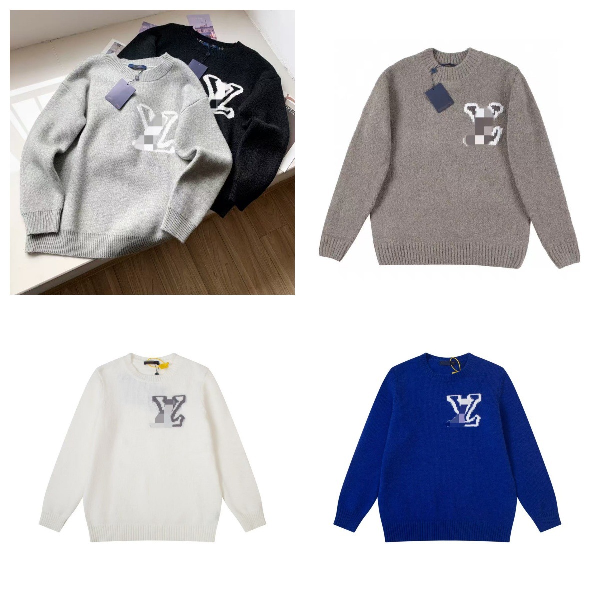 Correct Version of L Lujia Knitted Men's and Women's Same Style Round Neck Sweater. 25Ss Autumn and Winter Heavy Industry and Detailed Production
