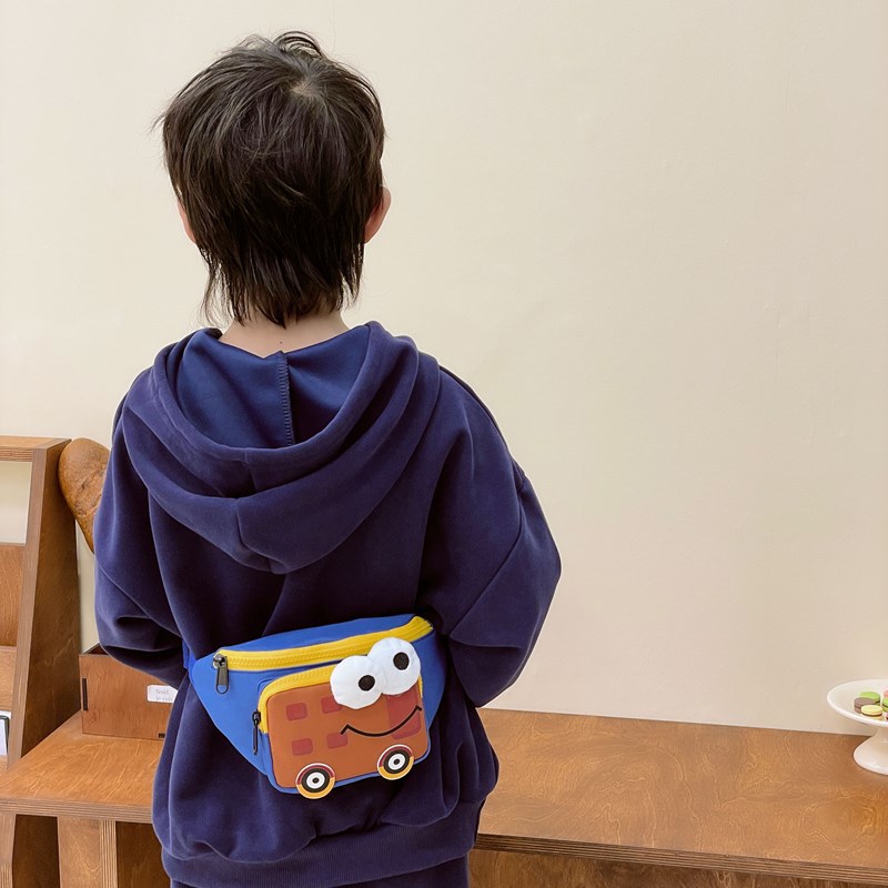 Bolsas japonesas para niños y niñas de dibujos animados lindos ojos grandes bolsas de cintura para bebés de automóviles 2025 nuevas bolsas de comercio exterior transfronterizas para niños