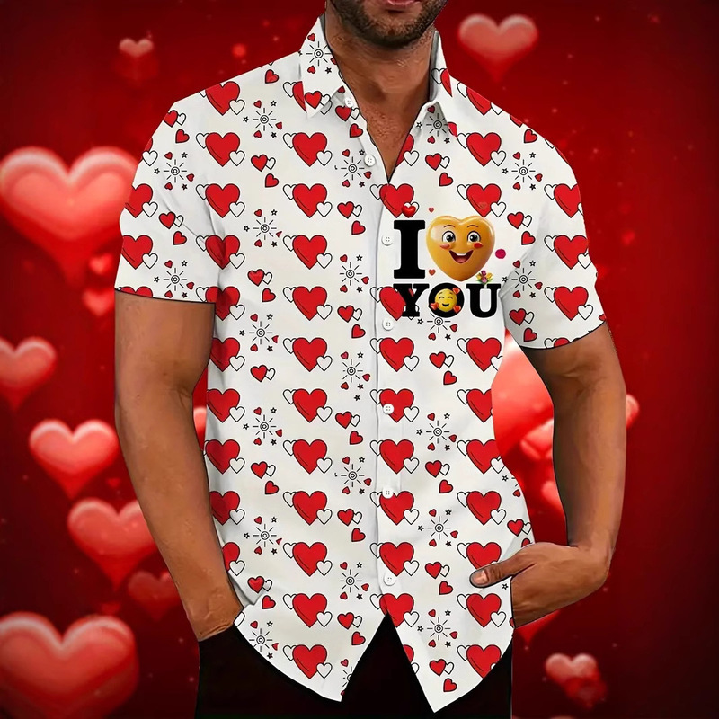 Amazon New Holiday Printed Spring and Autumn Men's Shirt Lapel Short-sleeved Single-breasted Shirt MB01 Amazon New Holiday Printed Spring and Autumn Men's Shirt Lapel Short-sleeved Single-breasted Shirt MB01
