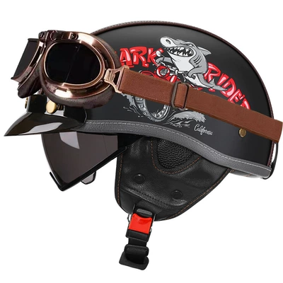 Men and Women Summer All-Season Motorcycle, Motosiklet kaskı (dəbilqə) - yahei-shark-bully-tea-mirrorcopper-mirror-m