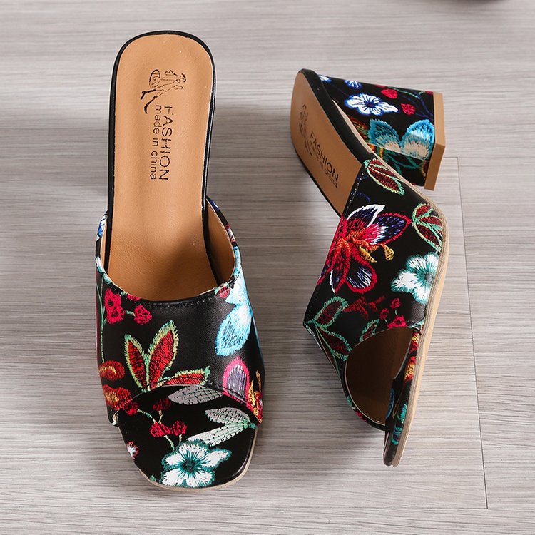 Women's Vacation Ditsy Floral Square Toe Fashion Sandals display picture 2