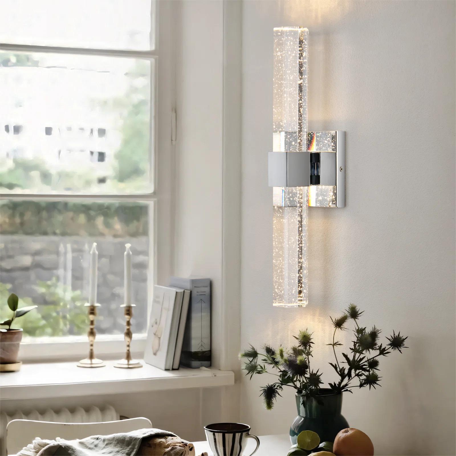 Amazon lámpara de pared post-moderna Luz de lujo sala de estar pared de fondo simple dormitorio lámpara de noche cristal popular fabricante lámpara de pared