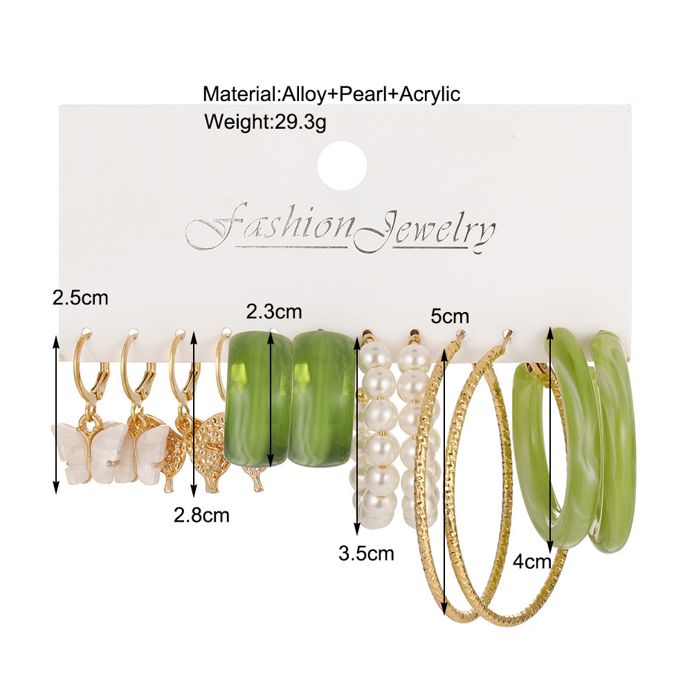 Metal Twist Chain Earrings Set Creative Simple Earrings Geometric Earrings 14 undefined