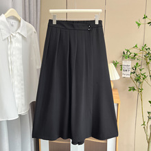 大码女夏季新款200斤胖MM时尚遮肉裙裤百搭休闲假两件八分裤4478