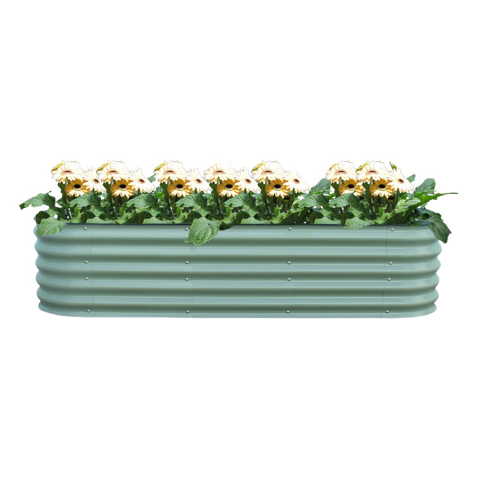 Amazon 17 inch high metal garden bed galvanized sheet planting box vegetable frame flower garden flower box production Wholesale