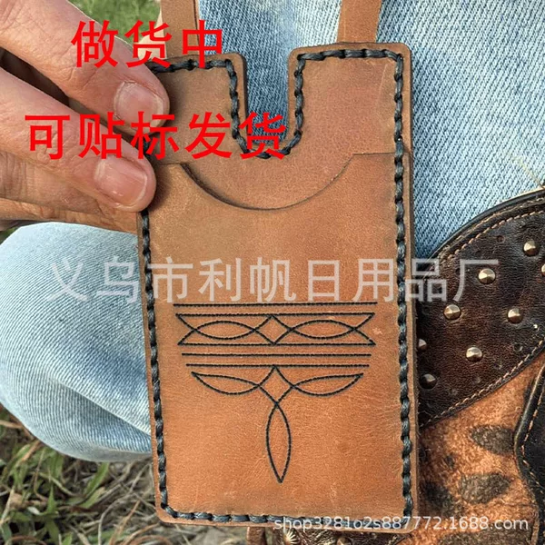 Western Boot Wallet with Snap Strap