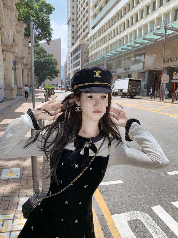鱼兔子的兔子 法式丝绒吊带连衣裙女新款高级感内搭黑色打底裙子|undefined