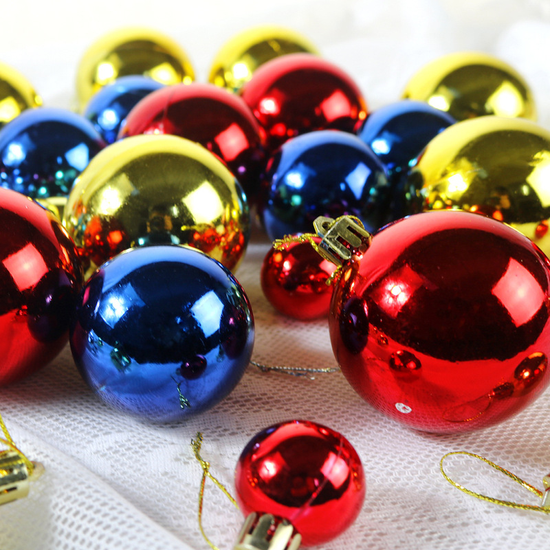 クリスマス装飾品メッキ光沢プラスチックボールクリスマスツリー装飾ストラップopp袋入りクリスマスボール卸売り|undefined