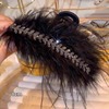 Advanced crab pin, demi-season shark, hairgrip, hair accessory, new collection, ostrich