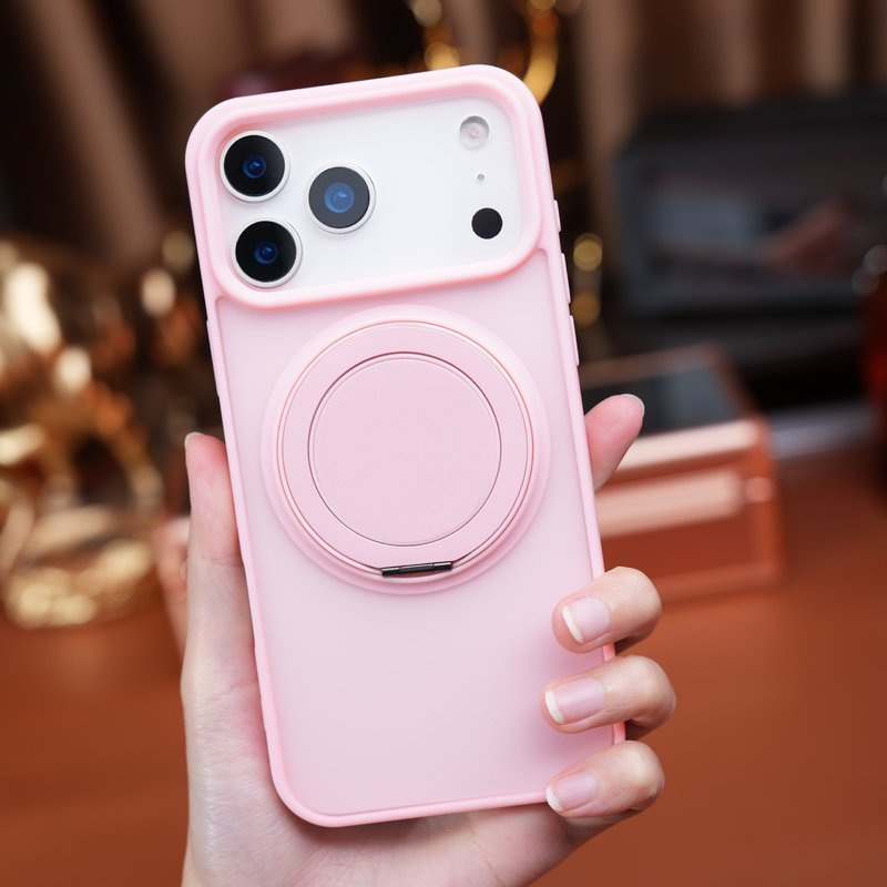 适用iPhone17promax肤感磨砂手机壳苹果16旋转磁吸支架防摔手机壳|undefined